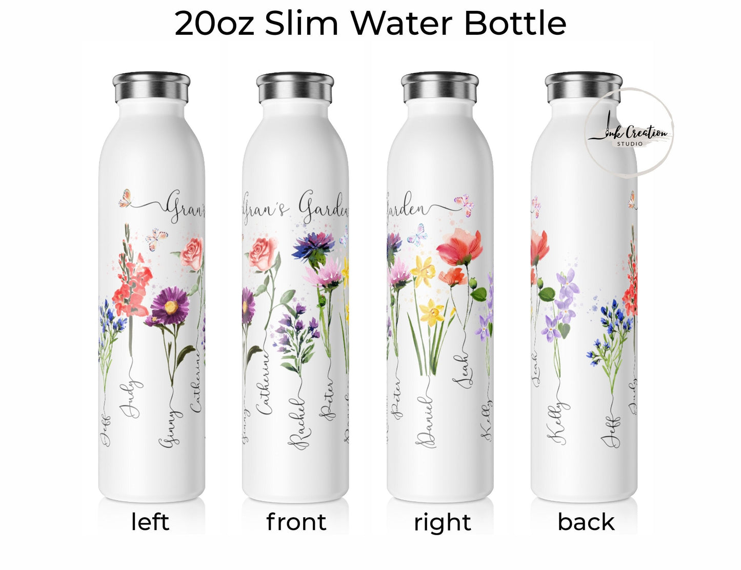 Grandma’s Garden Tumbler – Personalized Birth Flowers with Grandkids’ Names | Custom Gift for Grandma
