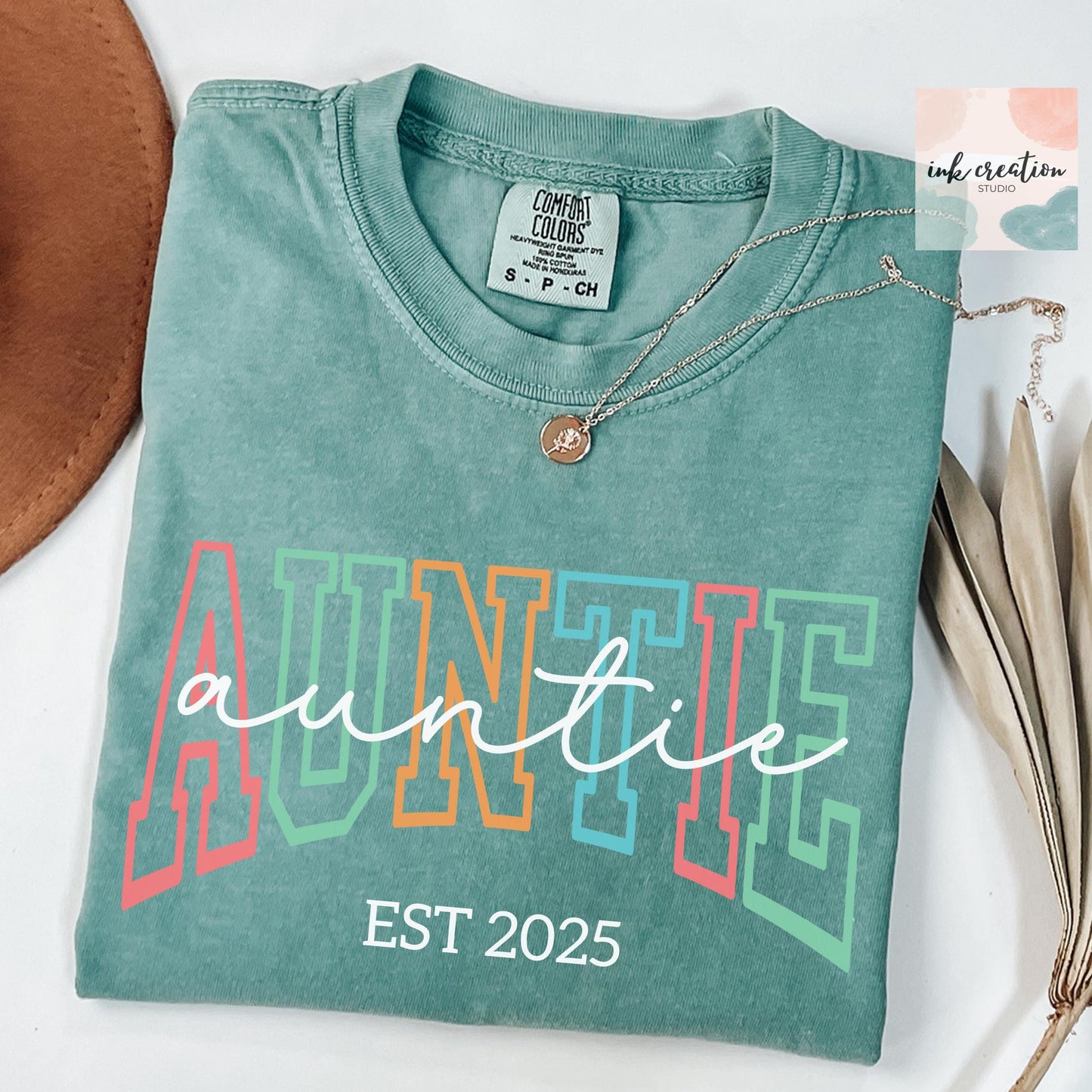 Custom Auntie Est 2025 Shirt – Personalized Aunt Gift, Comfort Colors Tee, New Aunt Pregnancy Announcement Shirt, Aunt Established T-Shirt