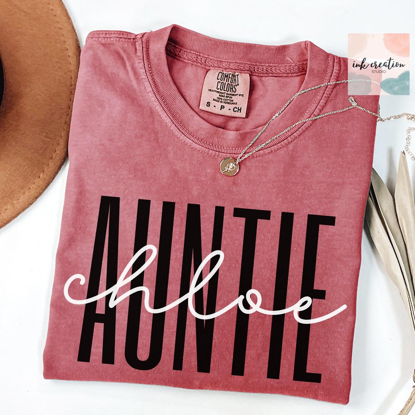 Personalized Auntie Shirt | Custom Name Comfort Colors Tee, New Aunt Gift & Pregnancy Announcement Shirt