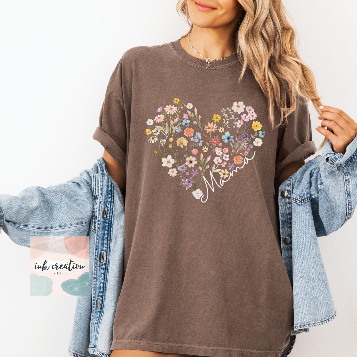 Bohemian Floral Mama Shirt | Comfort Colors Wildflower Mom Tee, Mother’s Day Gift for Mom or Mom-to-Be