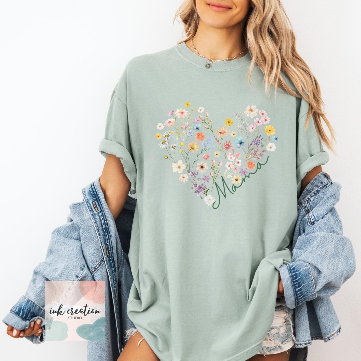 Bohemian Floral Mama Shirt | Comfort Colors Wildflower Mom Tee, Mother’s Day Gift for Mom or Mom-to-Be