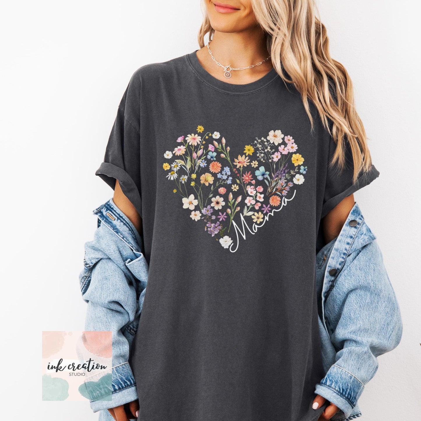 Bohemian Floral Mama Shirt | Comfort Colors Wildflower Mom Tee, Mother’s Day Gift for Mom or Mom-to-Be