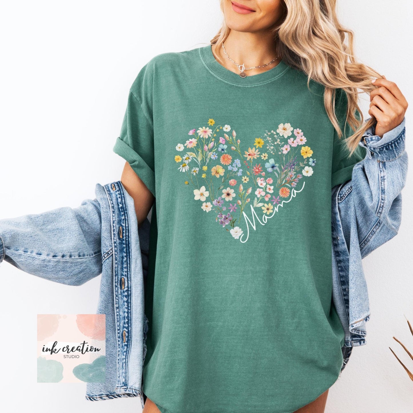Bohemian Floral Mama Shirt | Comfort Colors Wildflower Mom Tee, Mother’s Day Gift for Mom or Mom-to-Be