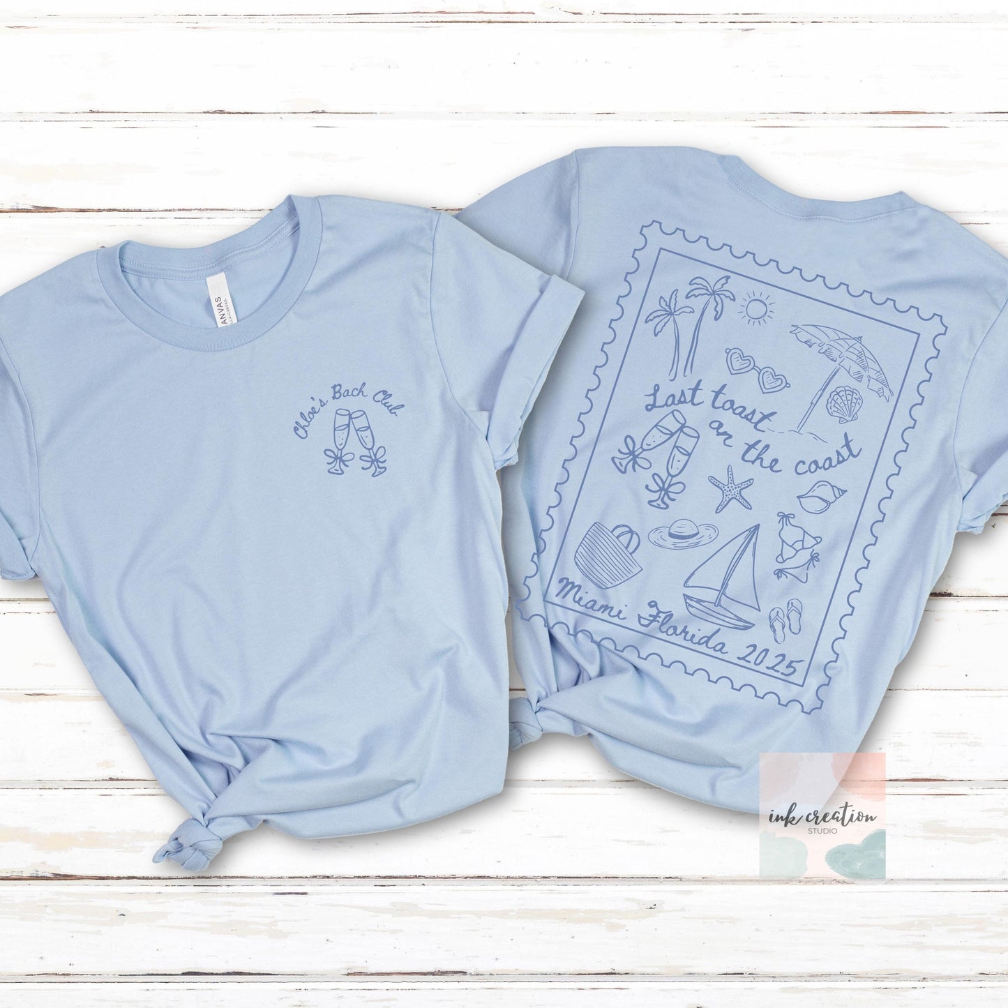 Last Toast on the Coast Bachelorette Shirt | Personalized Bride & Bridesmaid Beach Trip Tee, Comfort Colors
