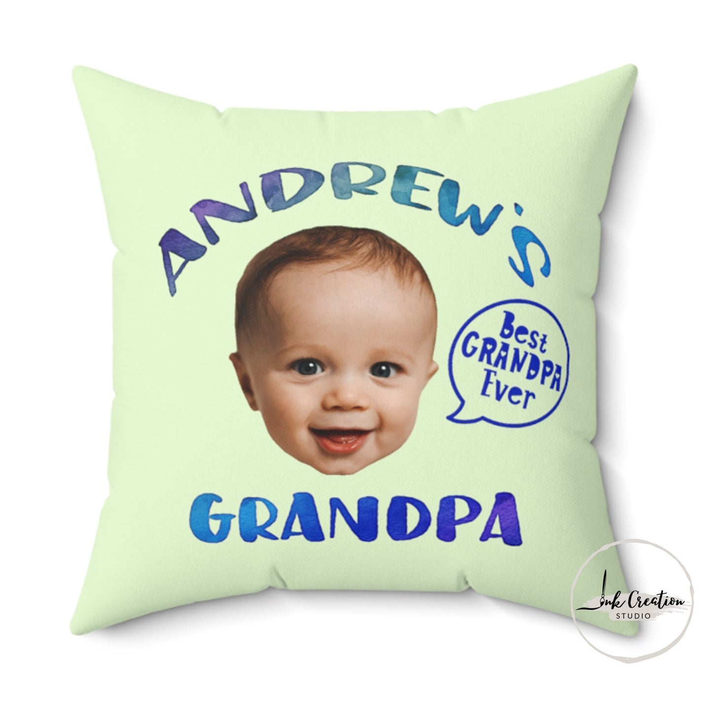 Custom Baby Face Pillow for Grandpa