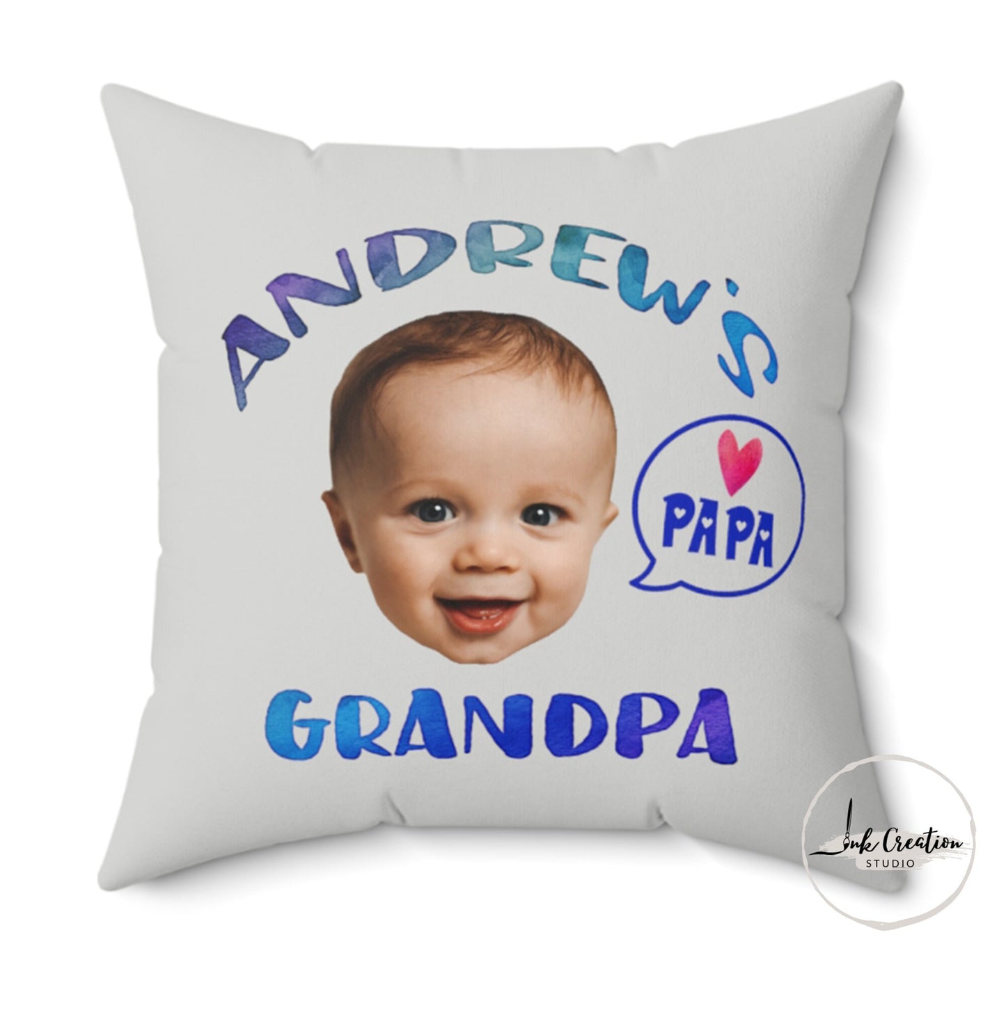 Custom Baby Face Pillow for Grandpa