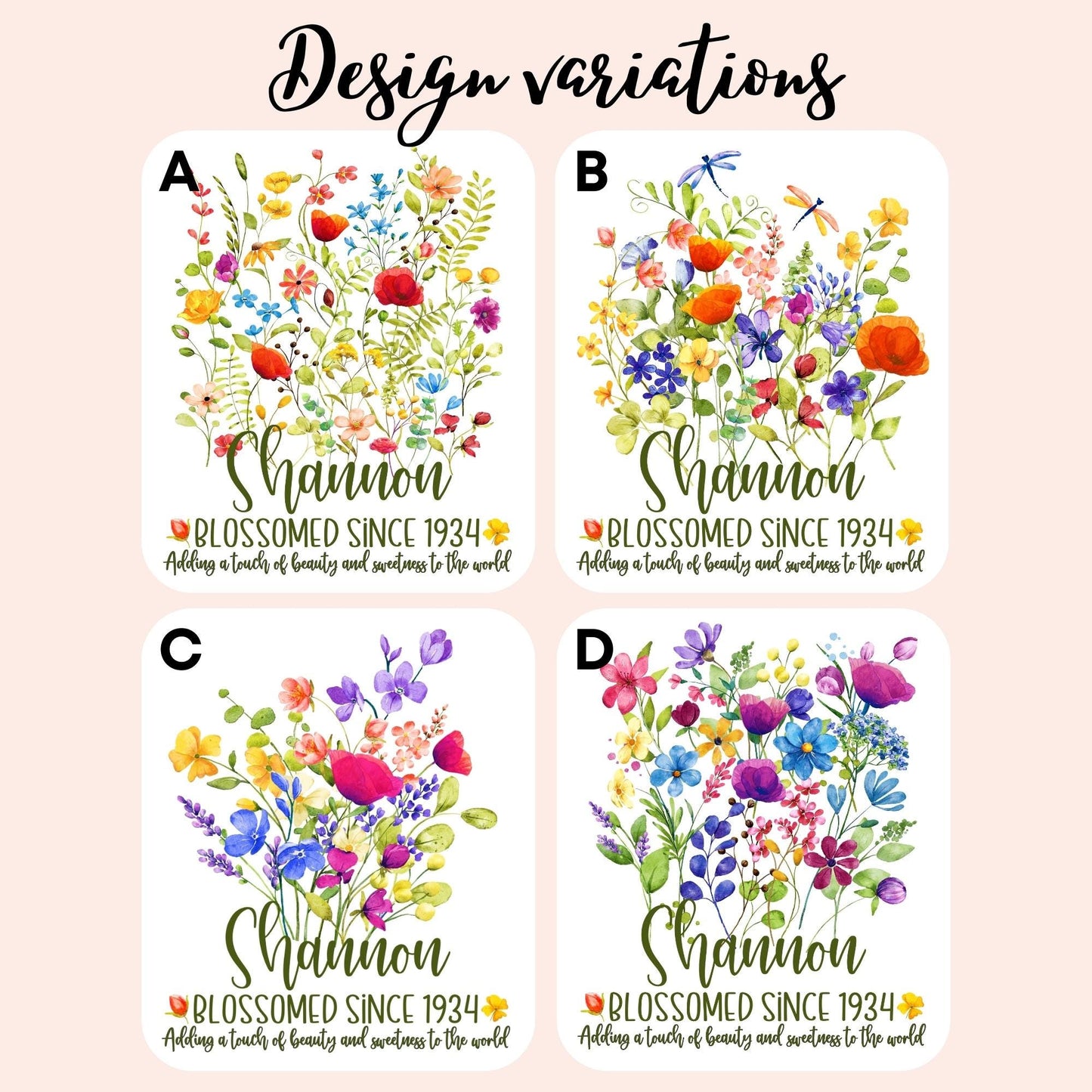 80th Birthday Pillow | Personalized Wildflower Gift for Her