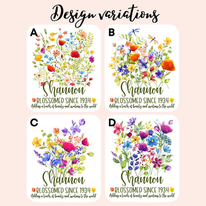 80th Birthday Pillow | Personalized Wildflower Gift for Her