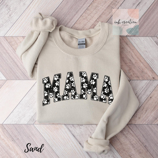 Dog Mama Paw Print Sweatshirt