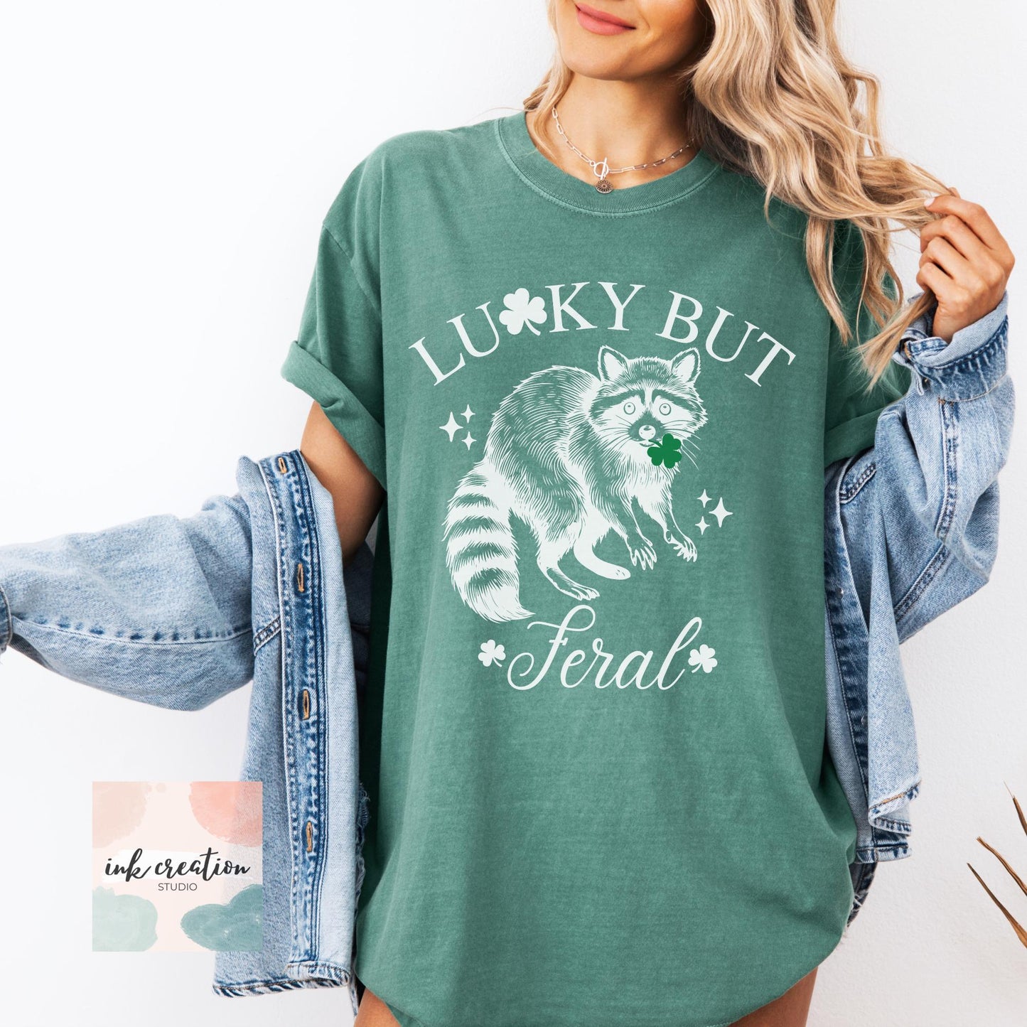 Funny St. Patrick’s Day Raccoon Shirt – Shamrock Raccoon Tee