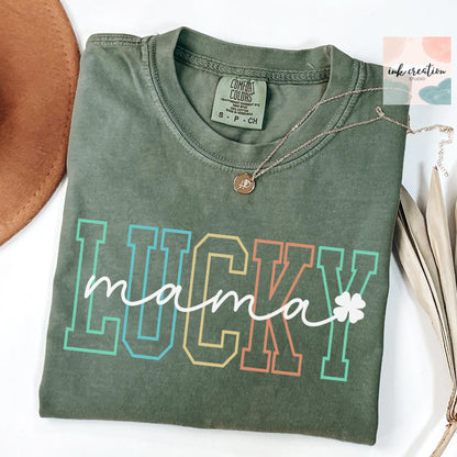 Lucky Mama Shirt | St. Patrick's Day Comfort Colors Tee for Mom