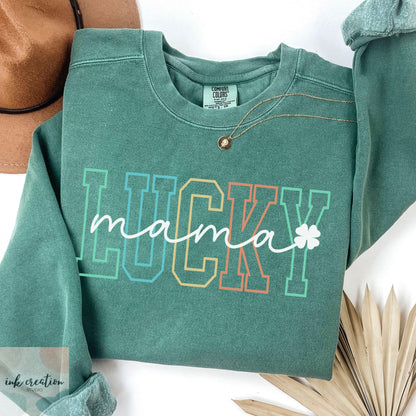 Lucky Mama Sweatshirt | St. Patrick's Day Comfort Colors Crewneck