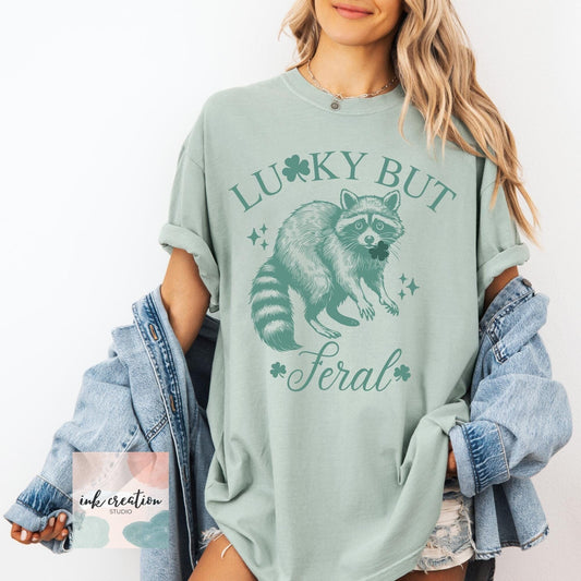 Funny St. Patrick’s Day Raccoon Shirt – Shamrock Raccoon Tee