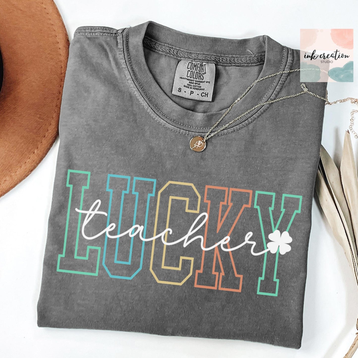 Lucky Teacher St Patrick's Day Shirt | Comfort Colors Irish Shamrock Tee for Teachers