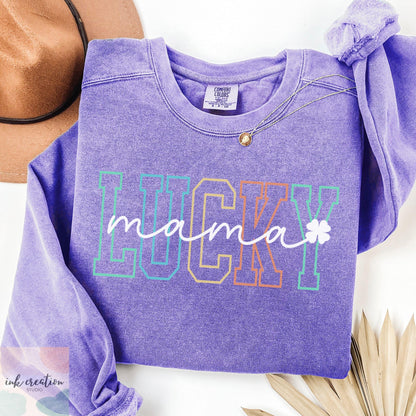 Lucky Mama Sweatshirt | St. Patrick's Day Comfort Colors Crewneck