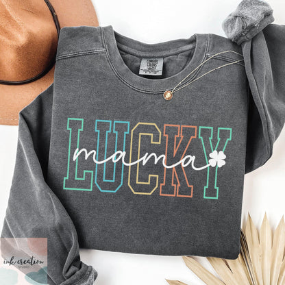 Lucky Mama Sweatshirt | St. Patrick's Day Comfort Colors Crewneck