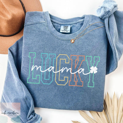 Lucky Mama Sweatshirt | St. Patrick's Day Comfort Colors Crewneck