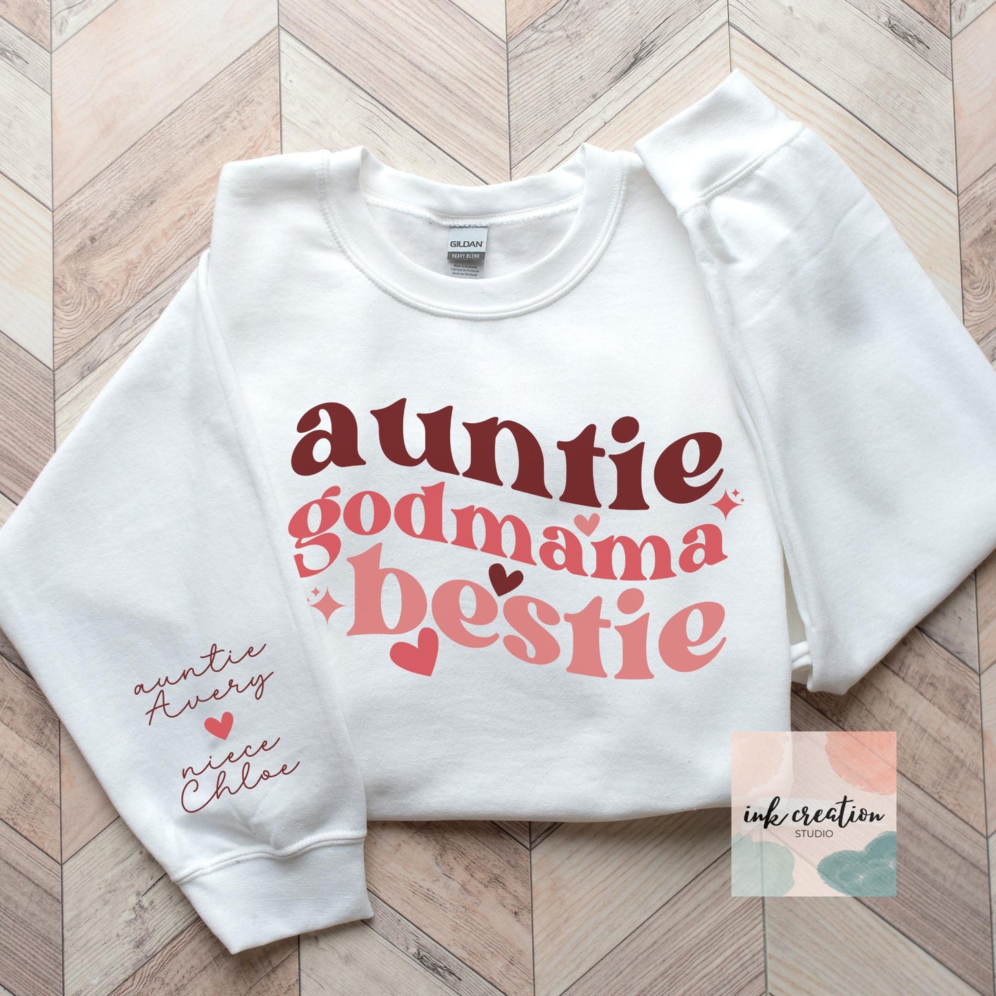 Custom Auntie Godmother Bestie Sweatshirt Personalized