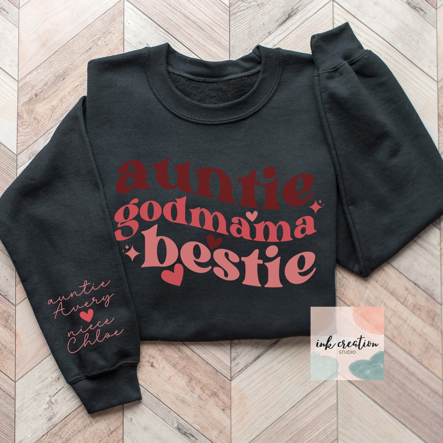 Custom Auntie Godmother Bestie Sweatshirt Personalized