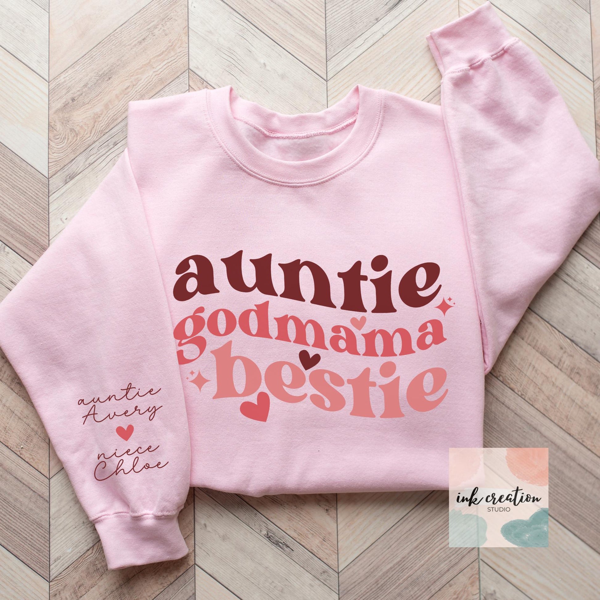 Custom Auntie Godmother Bestie Sweatshirt Personalized