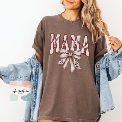 Custom Baseball Mama Comfort Colors Shirt