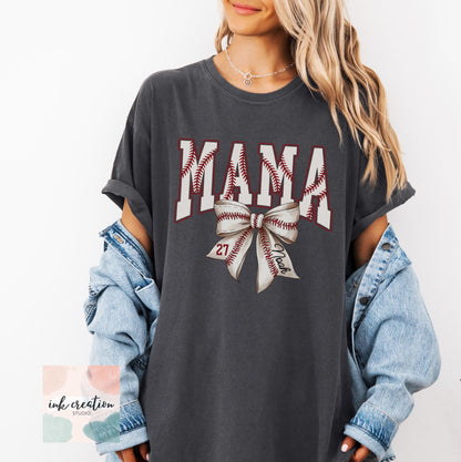Custom Baseball Mama Comfort Colors Shirt