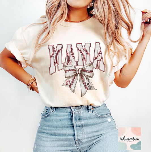 Custom Baseball Mama Comfort Colors Shirt