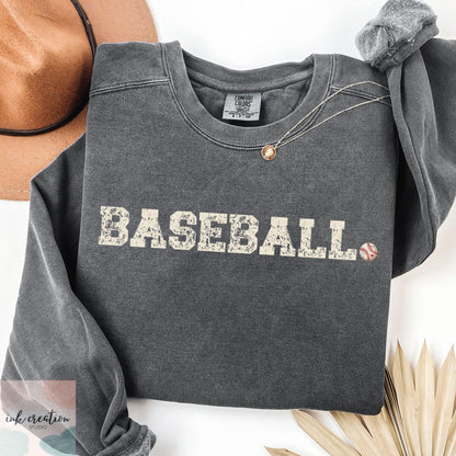 Baseball Season Comfort Colors Sweatshirt - Baseball Mom & Dad Crewneck Sweatshirt
