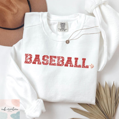 Baseball Season Comfort Colors Sweatshirt - Baseball Mom & Dad Crewneck Sweatshirt