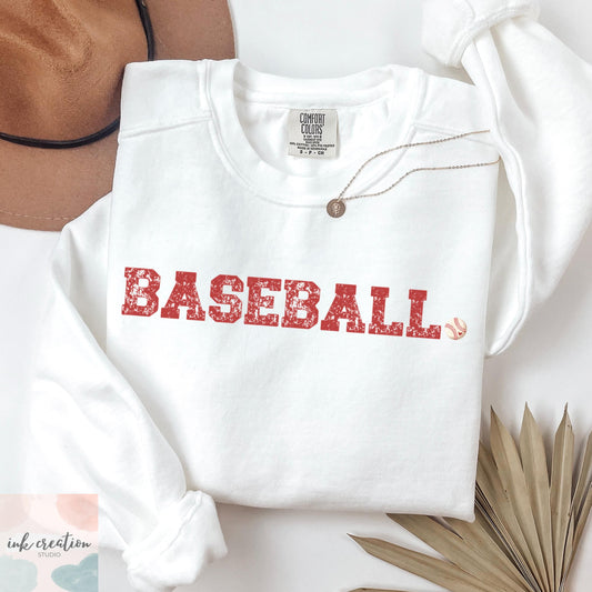 Baseball Season Comfort Colors Sweatshirt - Baseball Mom & Dad Crewneck Sweatshirt