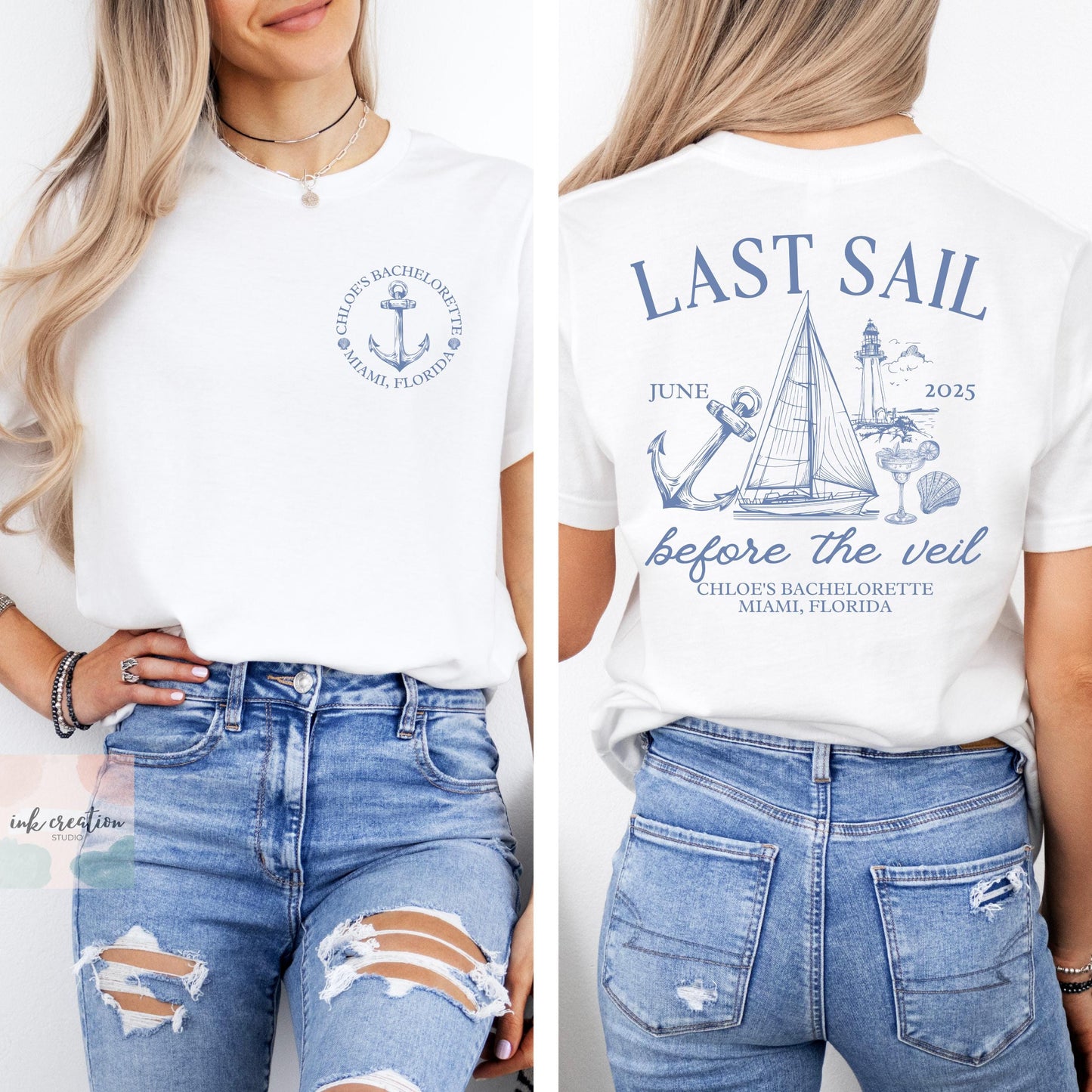 Last Sail Before the Veil Bella Canvas Bachelorette Shirt