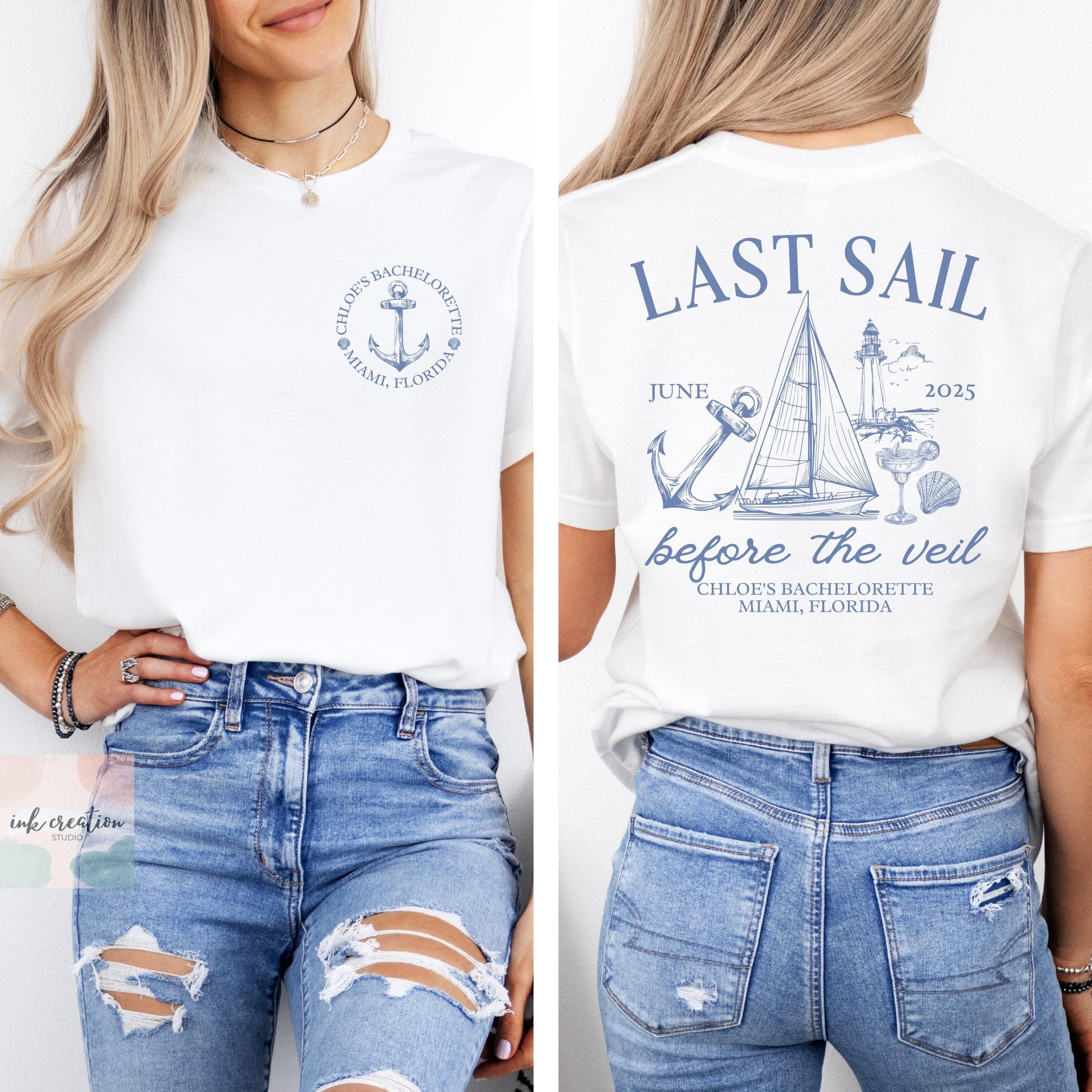 Last Sail Before the Veil Bella Canvas Bachelorette Shirt