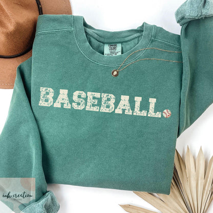 Baseball Season Comfort Colors Sweatshirt - Baseball Mom & Dad Crewneck Sweatshirt