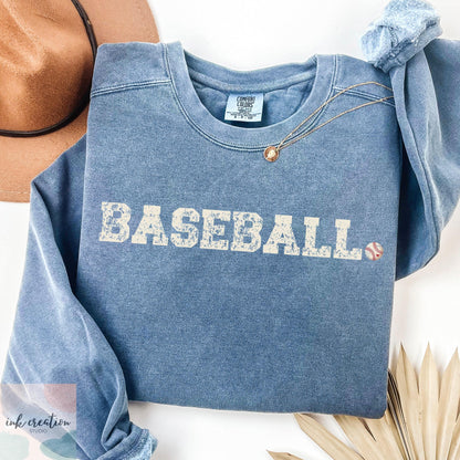 Baseball Season Comfort Colors Sweatshirt - Baseball Mom & Dad Crewneck Sweatshirt
