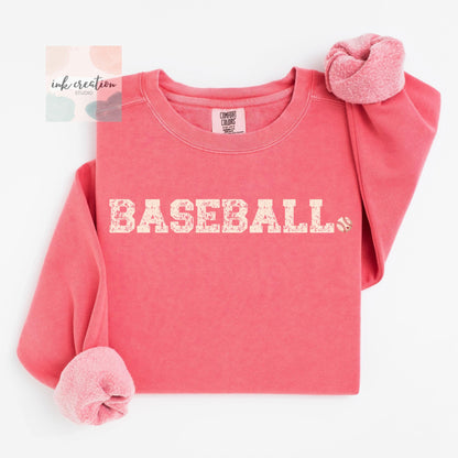 Baseball Season Comfort Colors Sweatshirt - Baseball Mom & Dad Crewneck Sweatshirt
