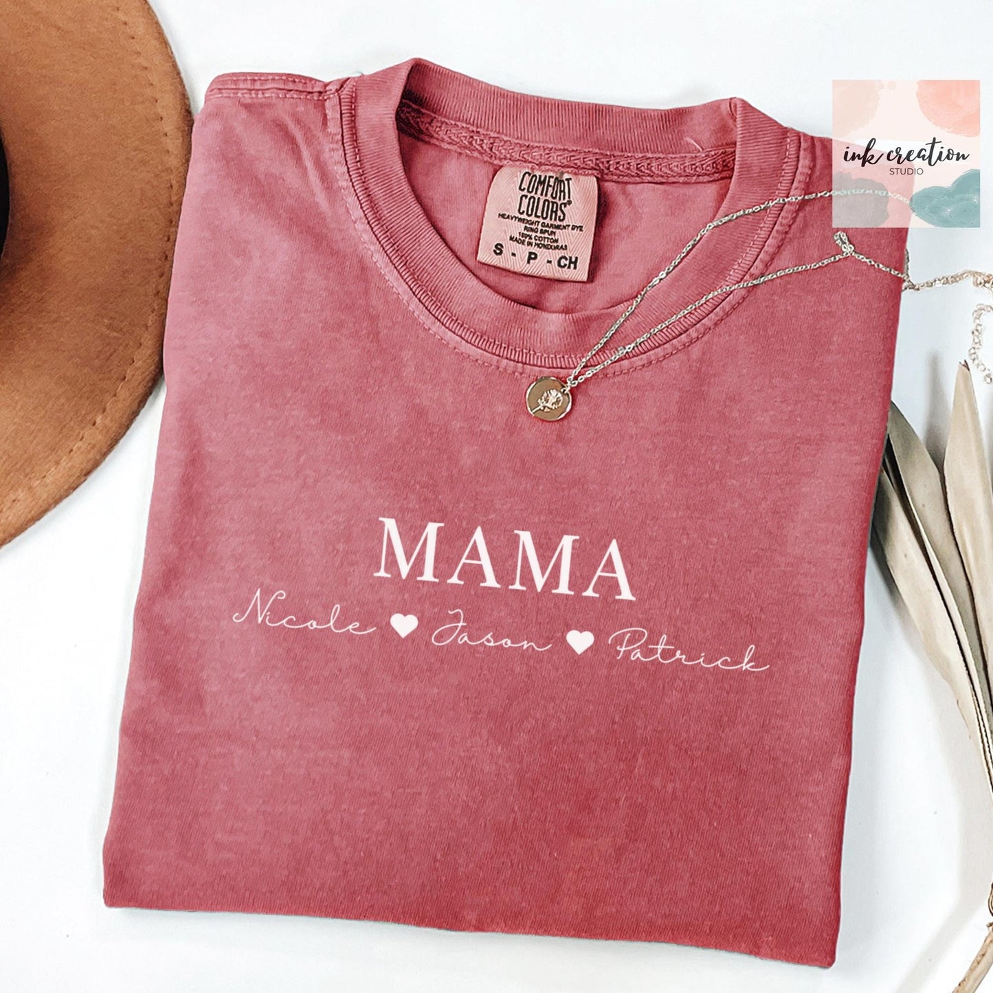 Custom Mama Shirt with Kids Names Comfort Colors