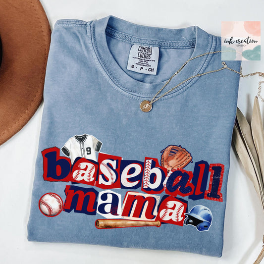 Baseball Mama Shirt | Comfort Colors Gameday Tee for Baseball Moms