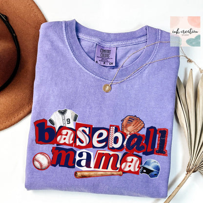 Baseball Mama Shirt | Comfort Colors Gameday Tee for Baseball Moms